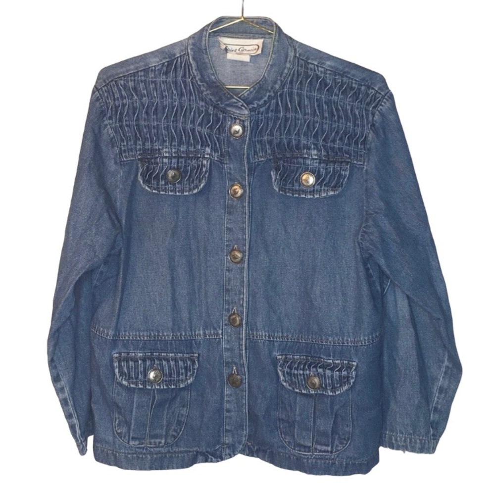 SAINT GERMAINE Vintage Button Down Denim Jacket